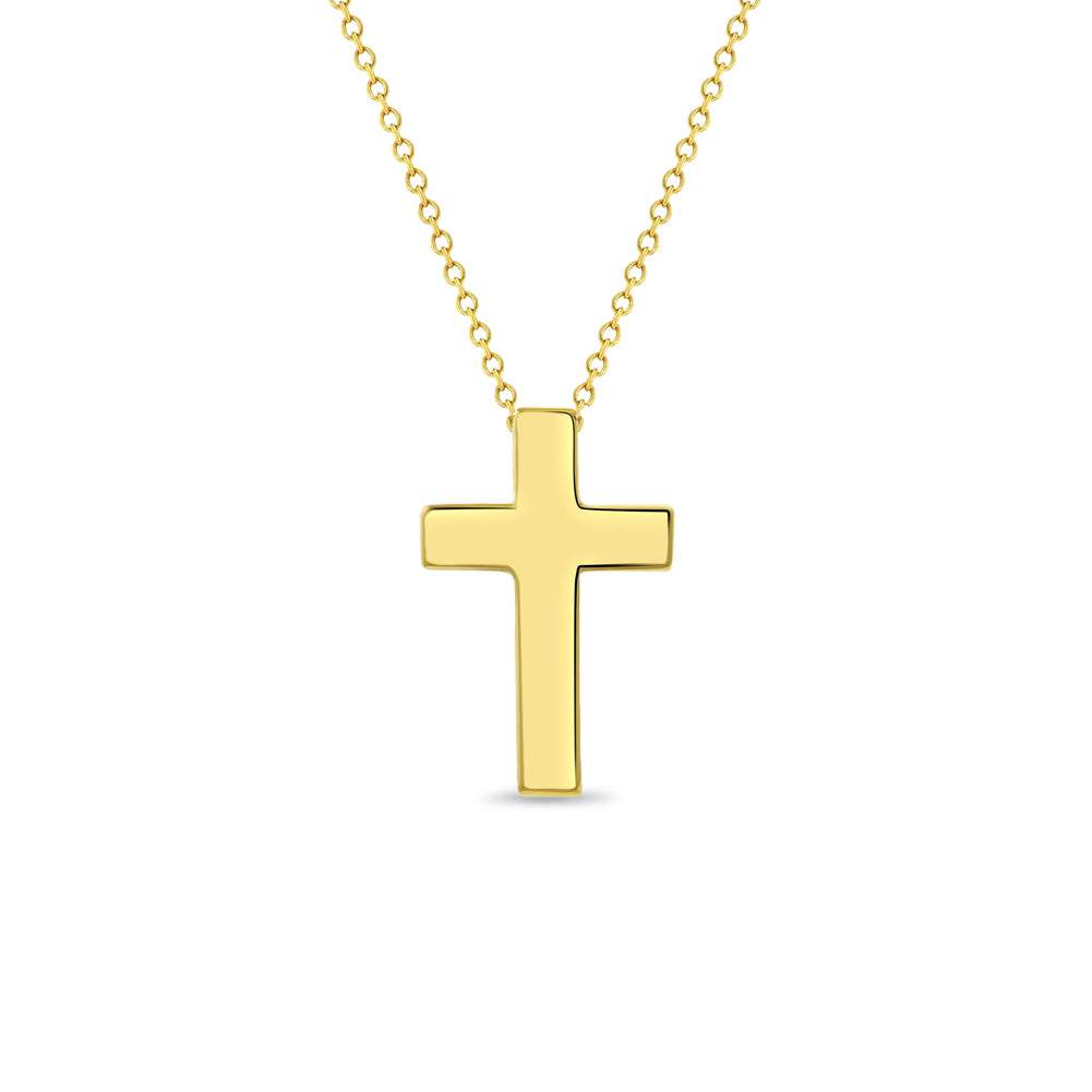 Small White Gold Diamond Cross Necklace for Children